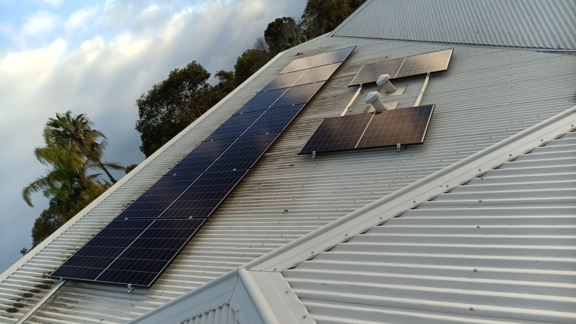 Rooftop solar panels installed